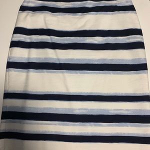 Ann Taylor Blue & White Striped Skirt